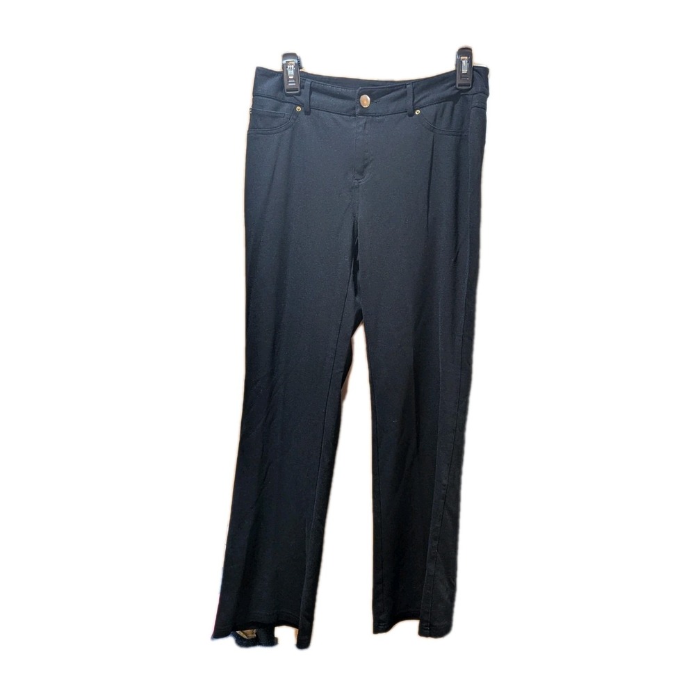 INC Women's Mid Rise Stretch Boot Leg‎ Flare Pants Black Size 10P